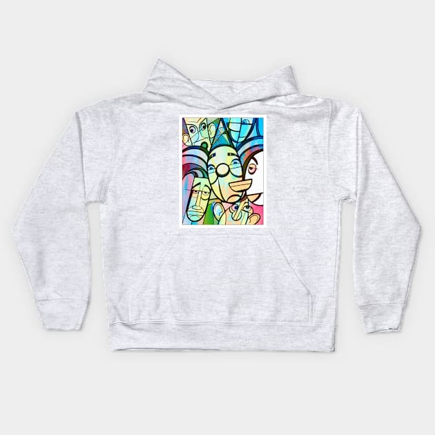 portrait cubism Kids Hoodie by MGphotoart